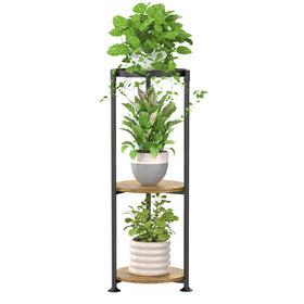 idavosic.ly round plant stand assembly shows sturdy metal frame and wide pot supports for easy setup