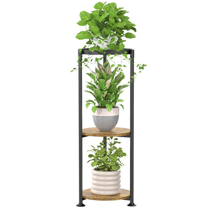 idavosic.ly round plant stand assembly shows sturdy metal frame and wide pot supports for easy setup