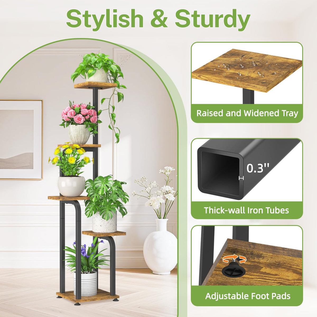 iDavosic.ly rustproof iron pipes with water-resistant finish in black-brown