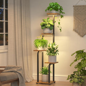 iDavosic.ly tall plant stand with grow light highlighting indoor greenery and healthy display