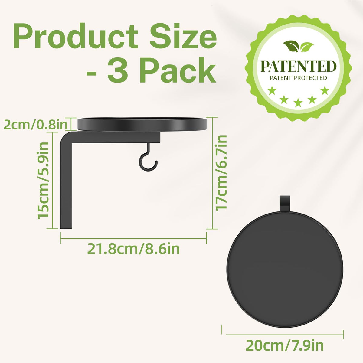 iDavosic.ly three-hook wall mount supports multiple plants with balanced stability.