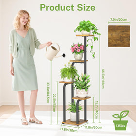 iDavosic.ly wooden-base tall plant stand provides stability for tall plants