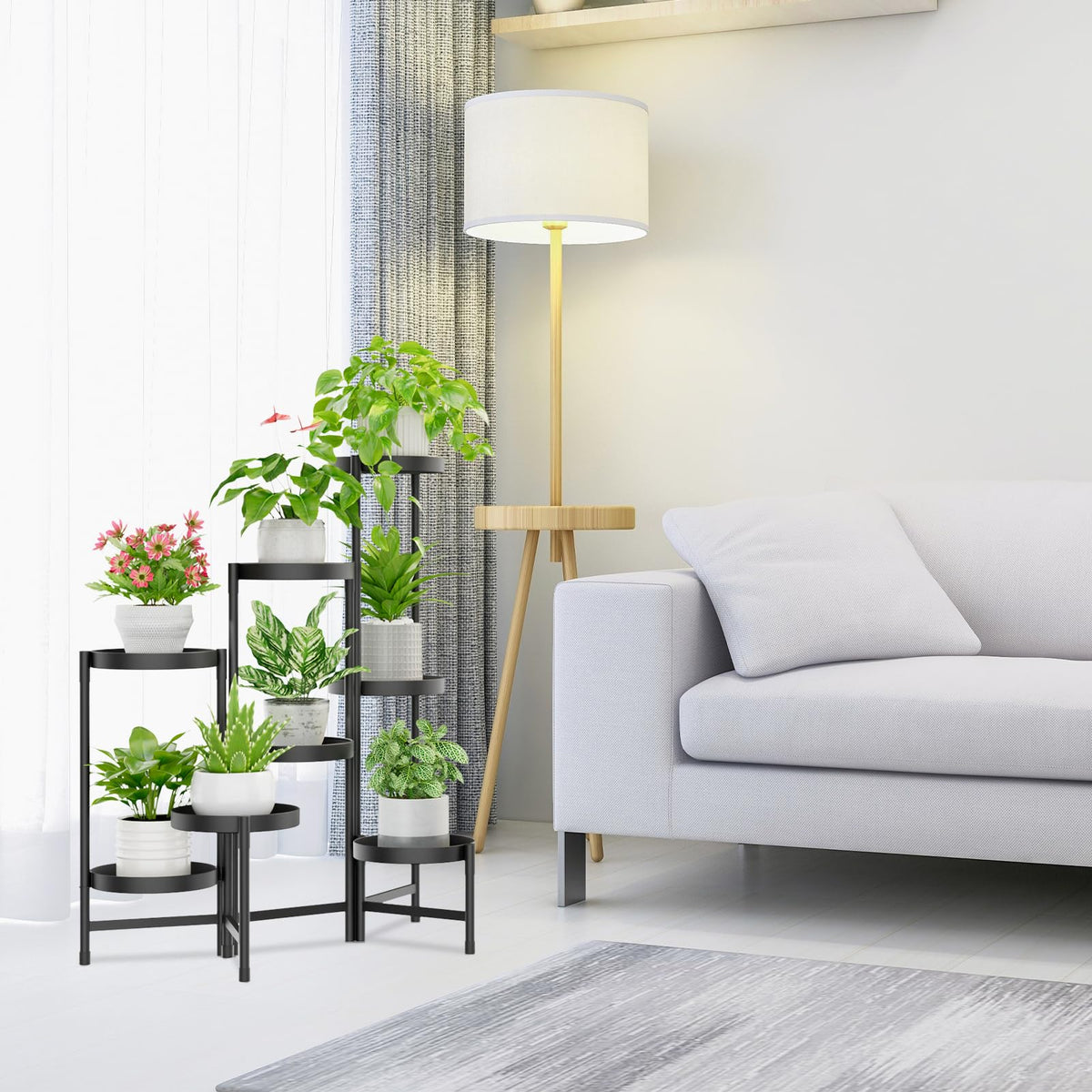 iDavosic.ly plant stand color options include black, white, gold, bronze, and light green.