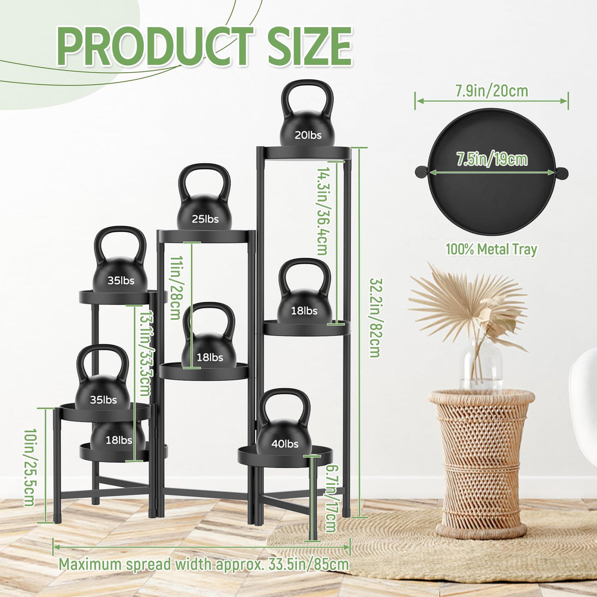 iDavosic.ly plant stand shown in a corner configuration for space-saving setup.