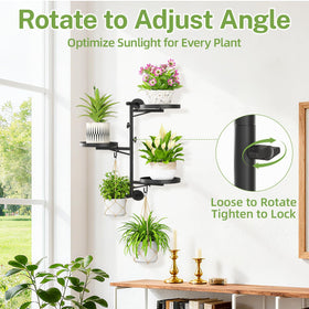 iDavosic.ly 3-tier metal wall stand supports up to 100 lbs of planters