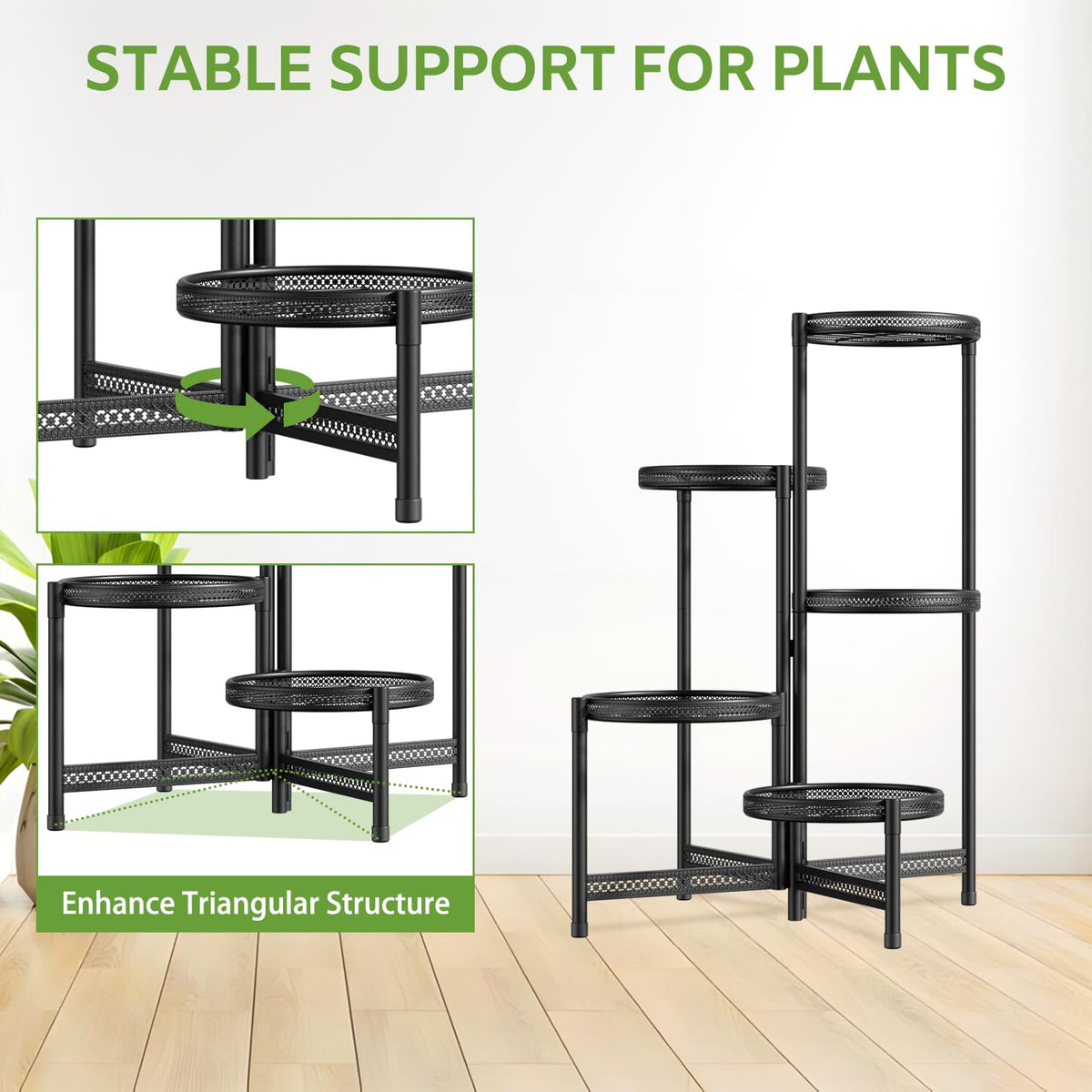 idavosic.ly indoor outdoor metal stand adapts to living room, balcony, or patio.