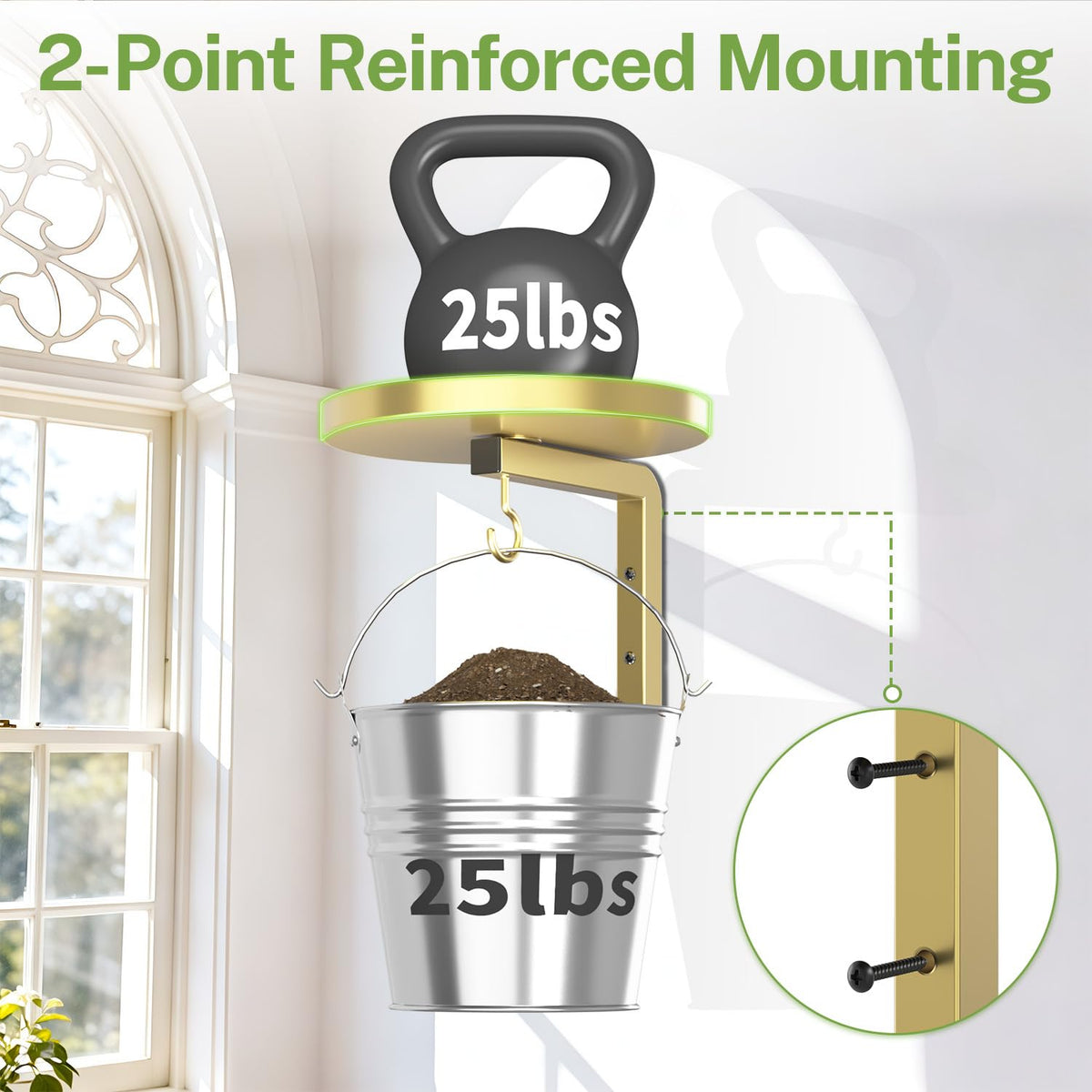 iDavosic.ly indoor outdoor plant hanger in gold complements any room.