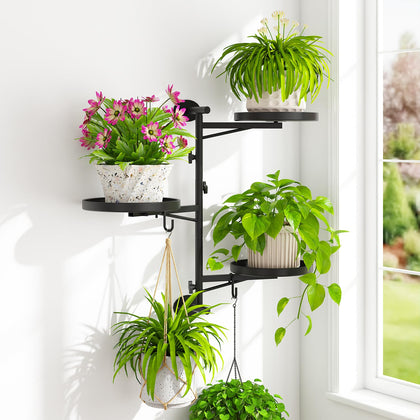 iDavosic.ly rotating window plant shelves three-tier display for space-saving greenery