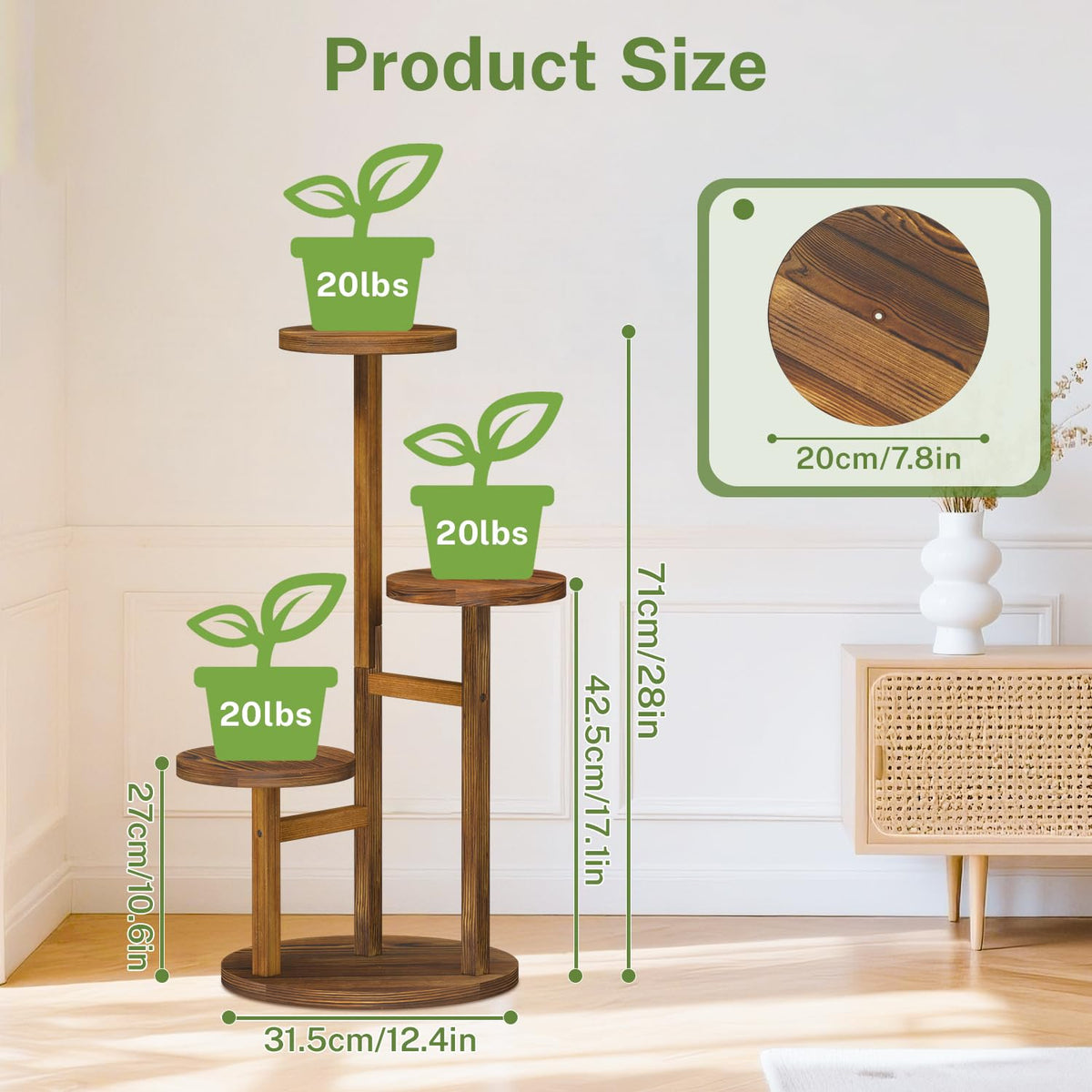 idavosic.ly solid pine wood construction ensures lasting durability.