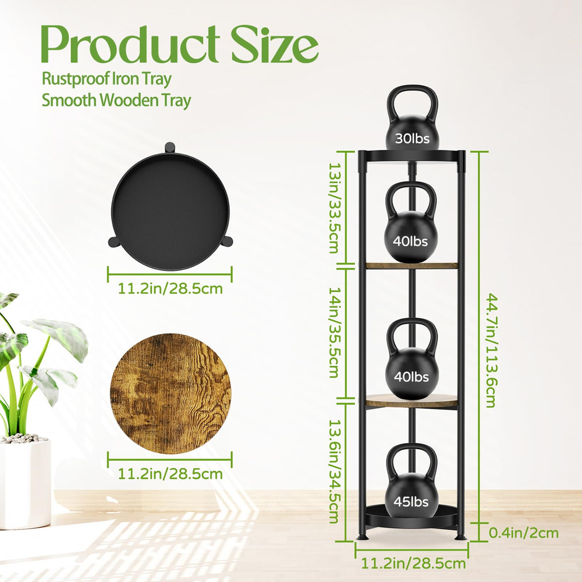 idavosic.ly vertical plant shelf 45 inch tall enables tall display of leafy plants.