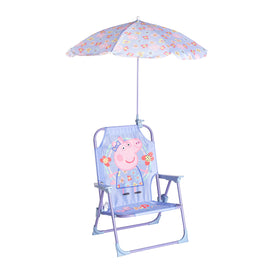 Idea Nuova Peppa Pig kids beach chair with umbrella, open for outdoor use