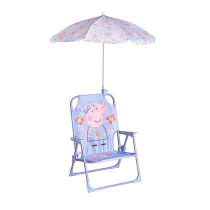 Idea Nuova Peppa Pig kids beach chair with umbrella, open for outdoor use