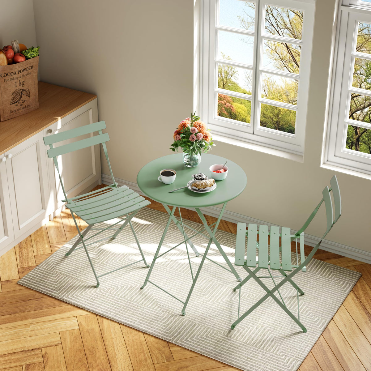 IDEALHOUSE foldable chairs offer ergonomic support for meals