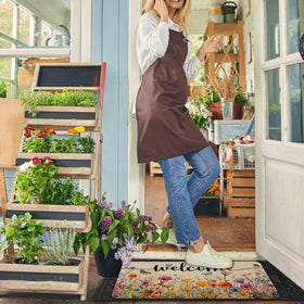 Ideasonna burlap surface mat with non-slip backing for stable placement.