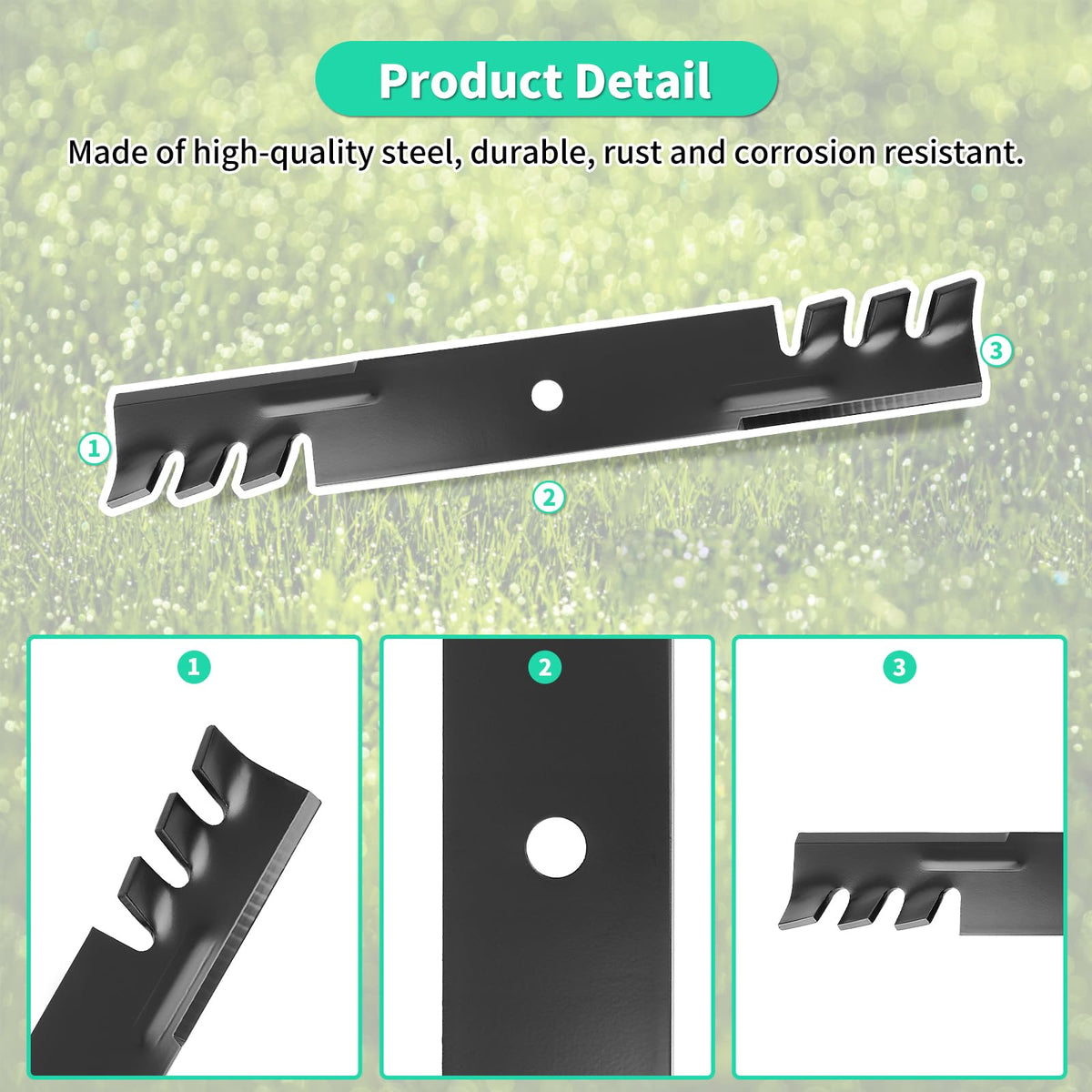 IDEASURE 00273100 steel blade construction for improved durability and mowing reliability.