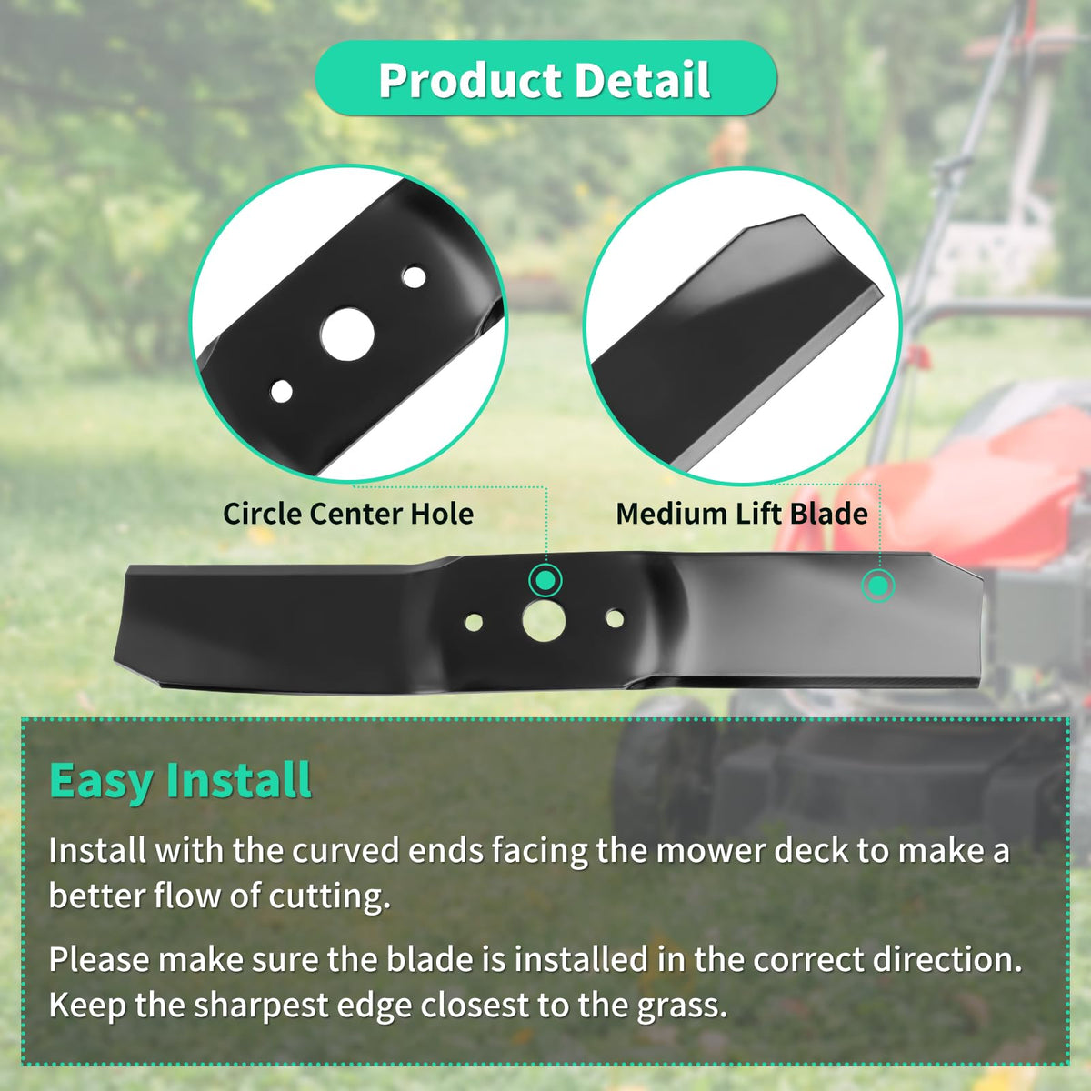 IDEASURE 15-7-8inch blades deliver precise cuts on 44-inch decks.