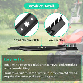 IDEASURE blade dimensions for 46-inch decks ensure proper fit and balance