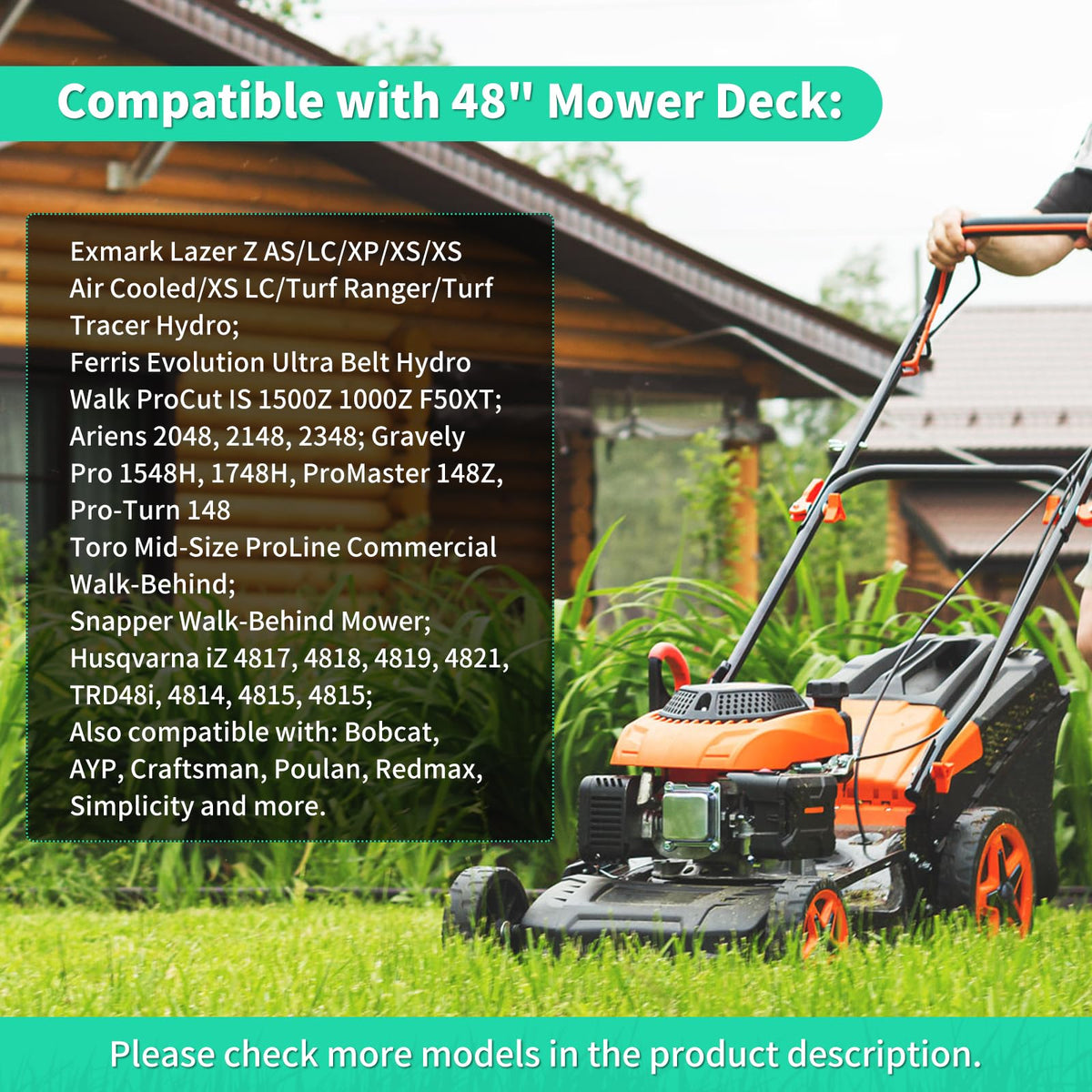 IDEASURE 5020843S compatibility covers broad mower models for 48 inch decks