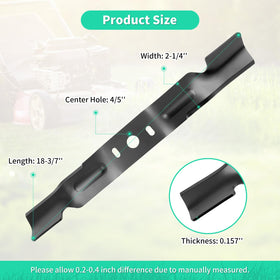 IDEASURE 581101101 mulching blade side profile highlights thick steel body and durability