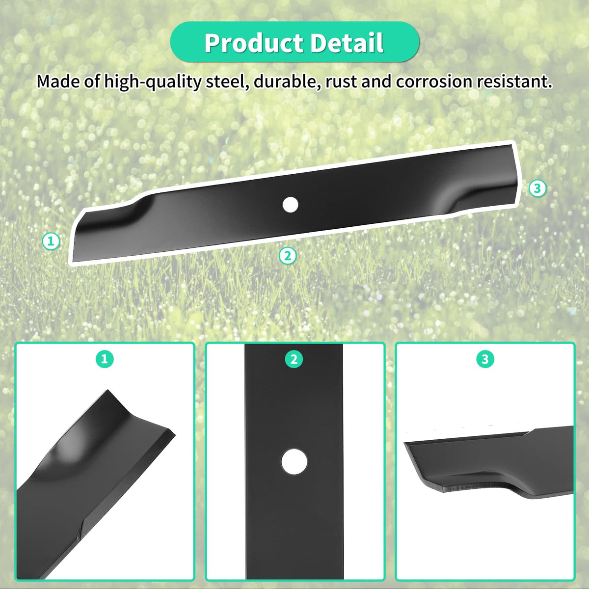 IDEASURE 601124 high lift blade thick steel construction for durability
