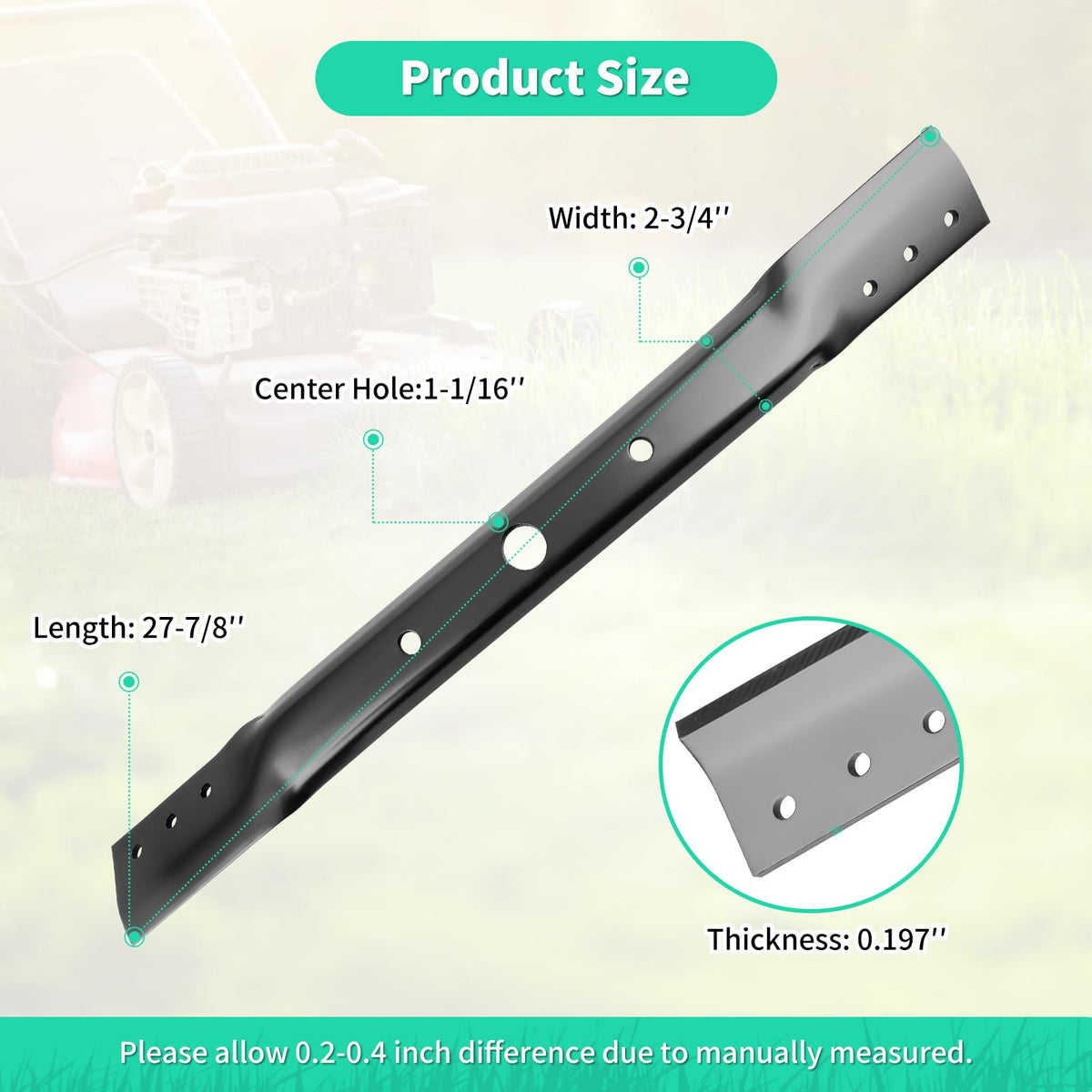IDEASURE 7019515 blade side profile shows robust thick steel construction for durability.