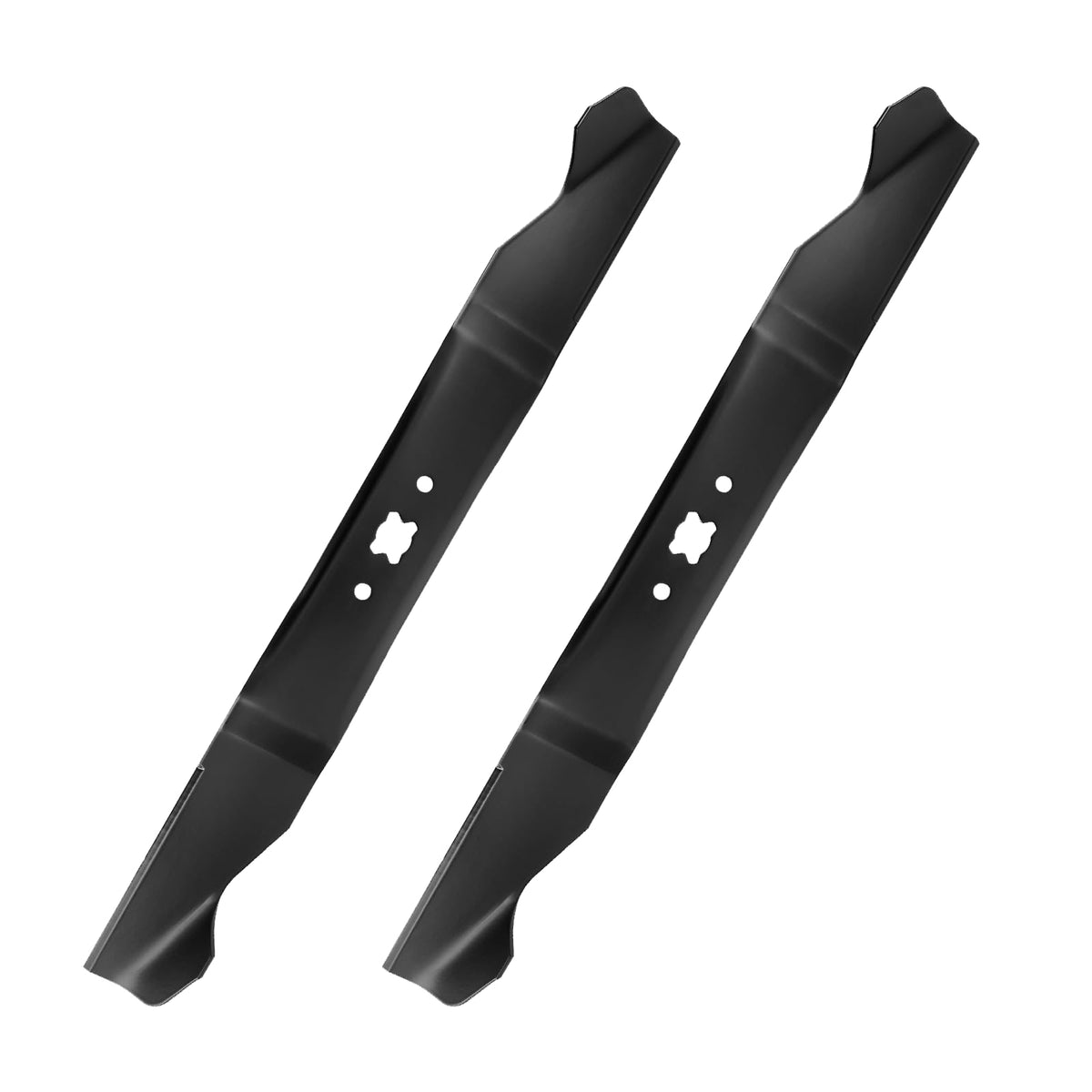 IDEASURE 942-0641 high lift blade top view highlights robust construction for even cutting.
