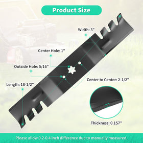 IDEASURE 942-0677B gator blades side view for precise cuts on a 54-inch deck