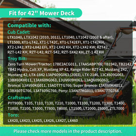 Center 6-point star hub ensures secure mounting to compatible mowers.