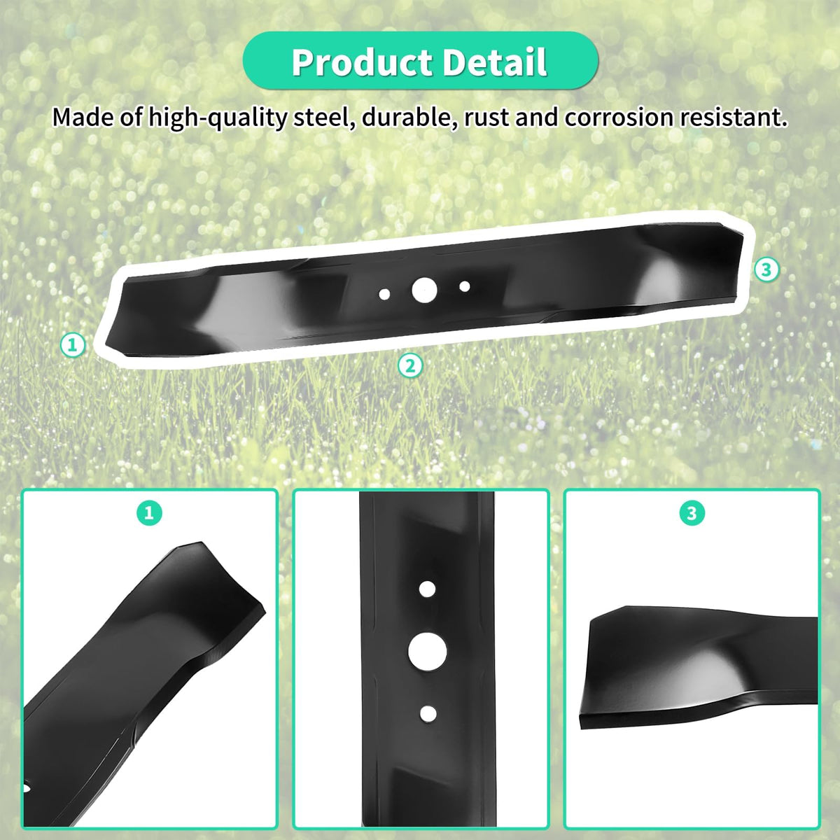 IDEASURE Cub Cadet compatible blades for smooth mowing.