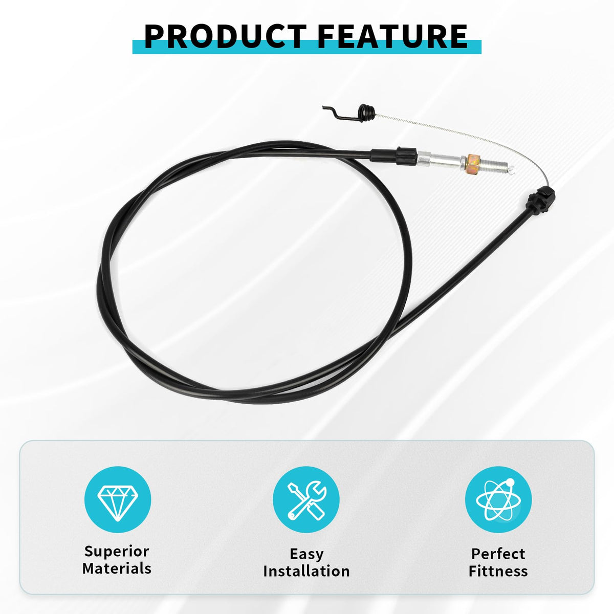IDEASURE cable length of 57.3 inches offers flexible fit on many mowers.