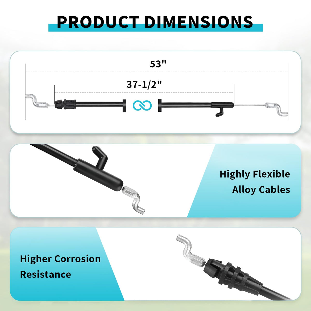 IDEASURE cable end with Z-bend and clip for quick on-machine installation
