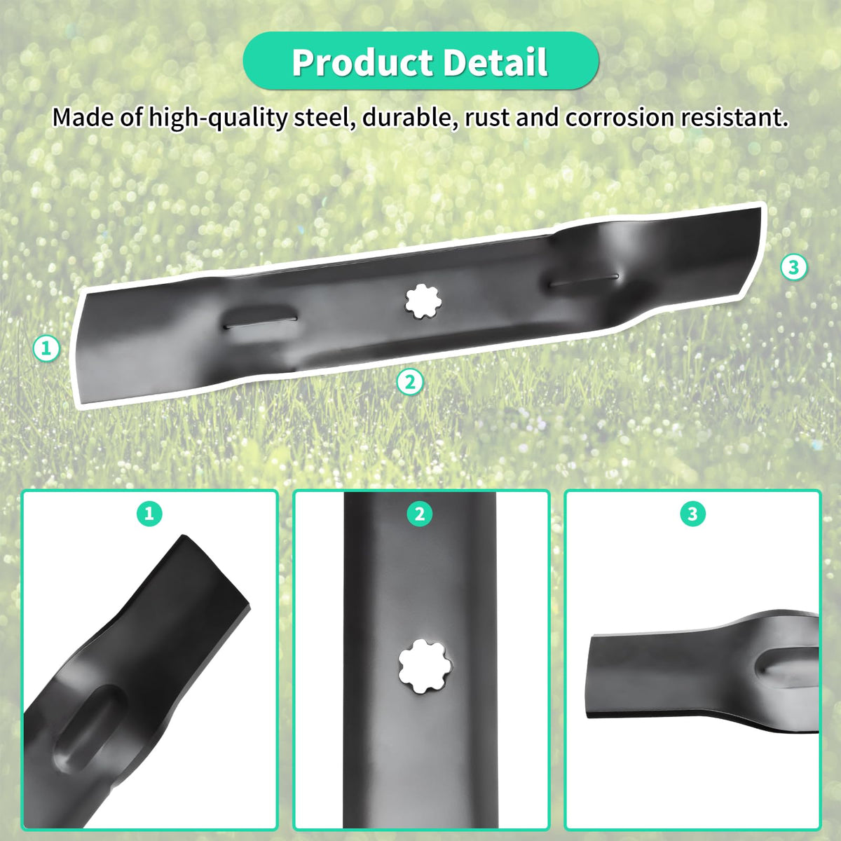 IDEASURE GX21784 thick steel blades resist wear for longer life.