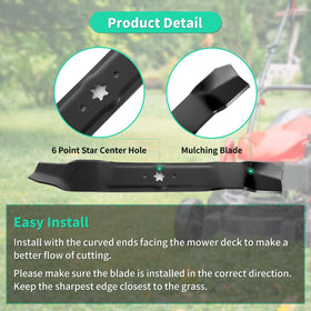 High-quality steel construction extends blade life and mowing reliability.