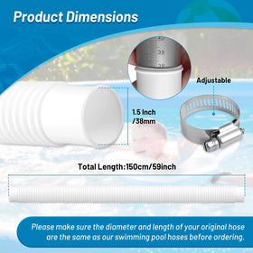 IDEASURE hose assembly with surface skimmer setup for above-ground pools.