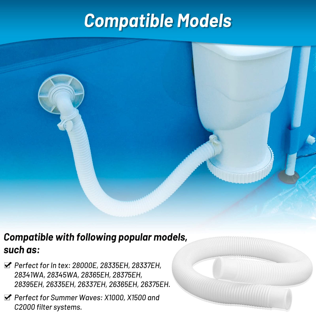 IDEASURE 3ft hose resists kinking and sun exposure for long-lasting use.