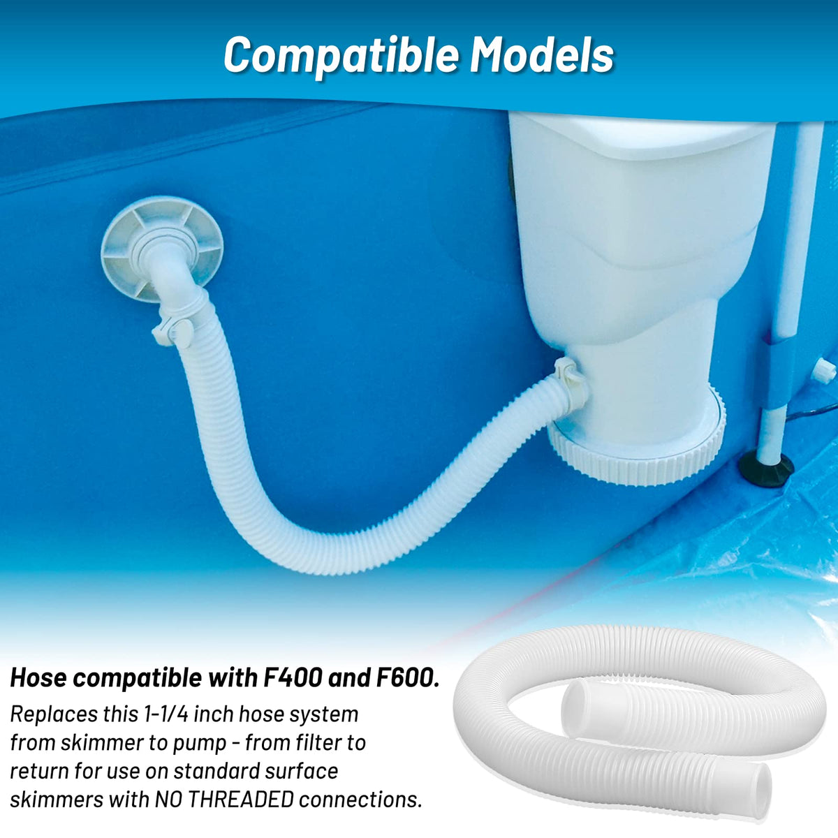 IDEASURE lightweight and flexible 1-1/4 in pool hose ready for setup