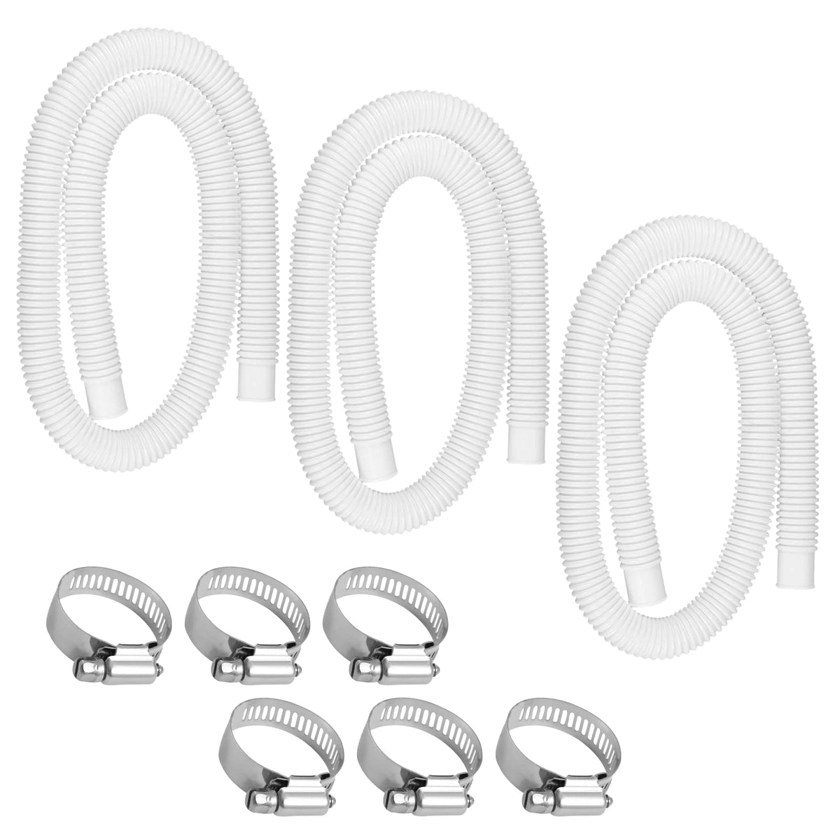 IDEASURE pool hose 1.5in x 59in, translucent to monitor flow.