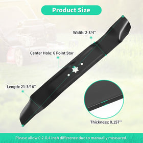 IDEASURE four-pack mulching blades ensures efficient, precise mowing.