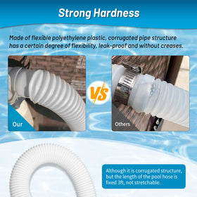IDEASURE slip-on connection hose allows quick, tool-free installation on pool skimmers.