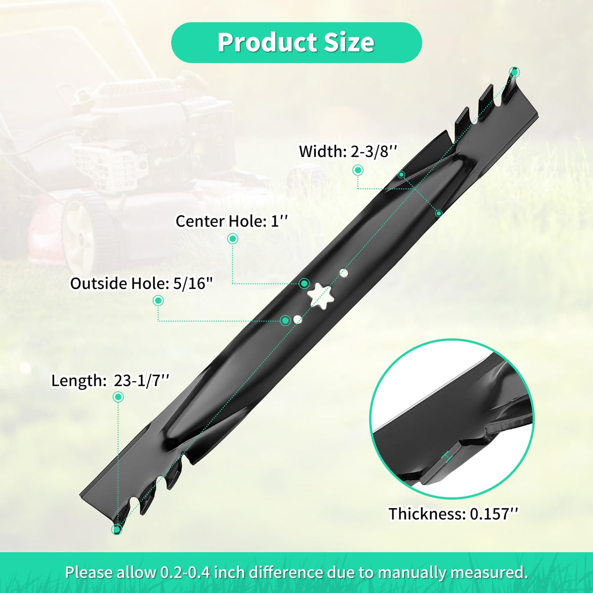IDEASURE two-pack blades ready for quick replacement and extended mower life