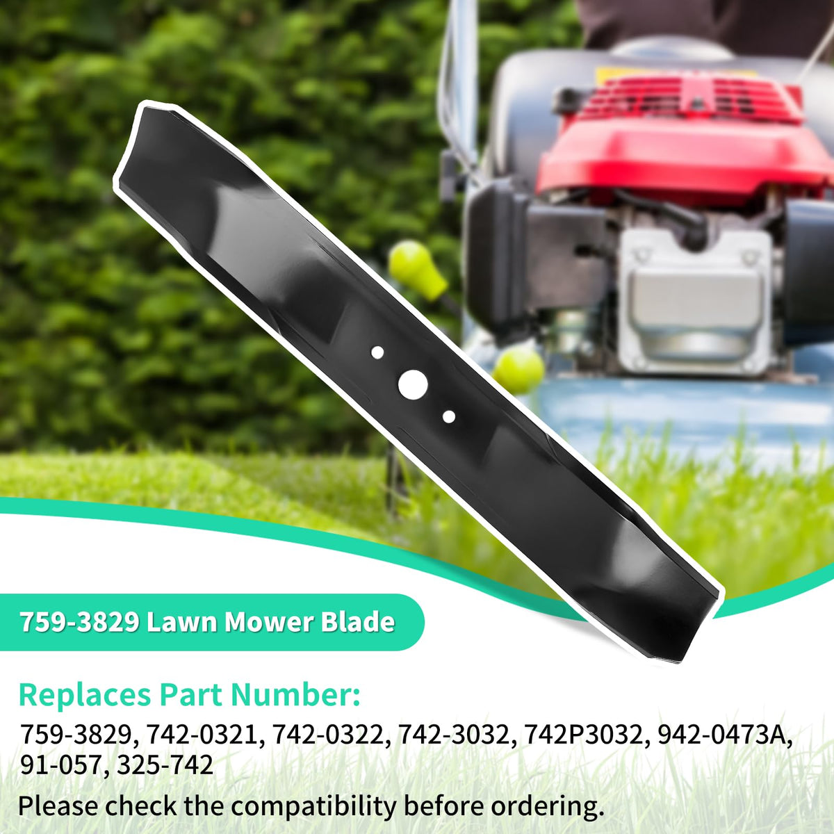 IDEASURE two-pack mulching blades for 38-inch decks deliver consistent mowing.