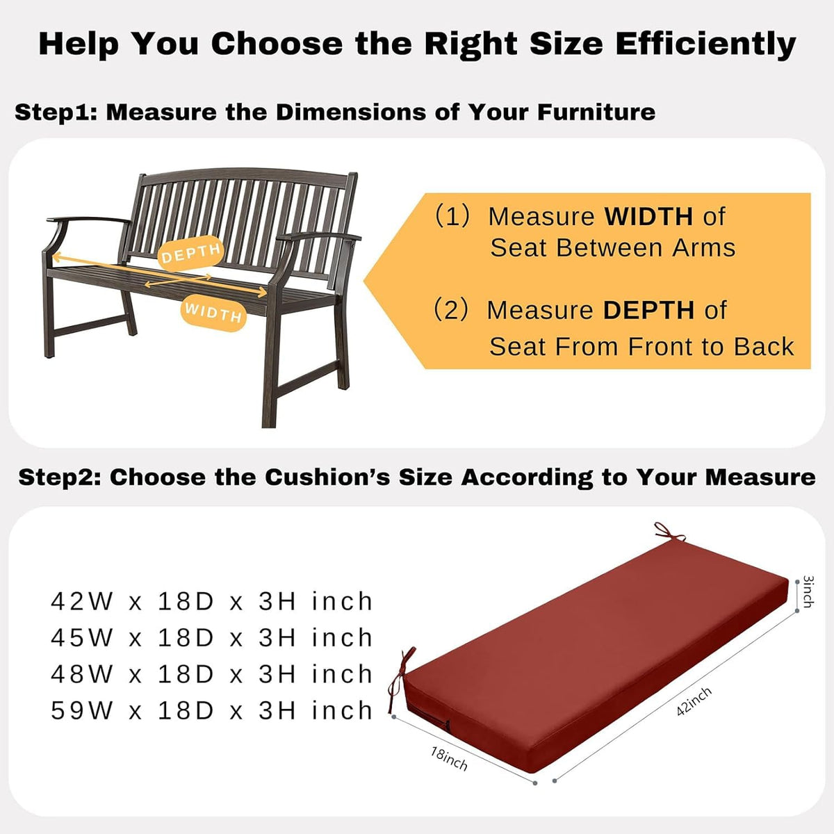 idee-home bench pad easy care machine washable cover