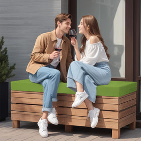 Idee-Home bench seat pad with ties stays securely attached to patio furniture
