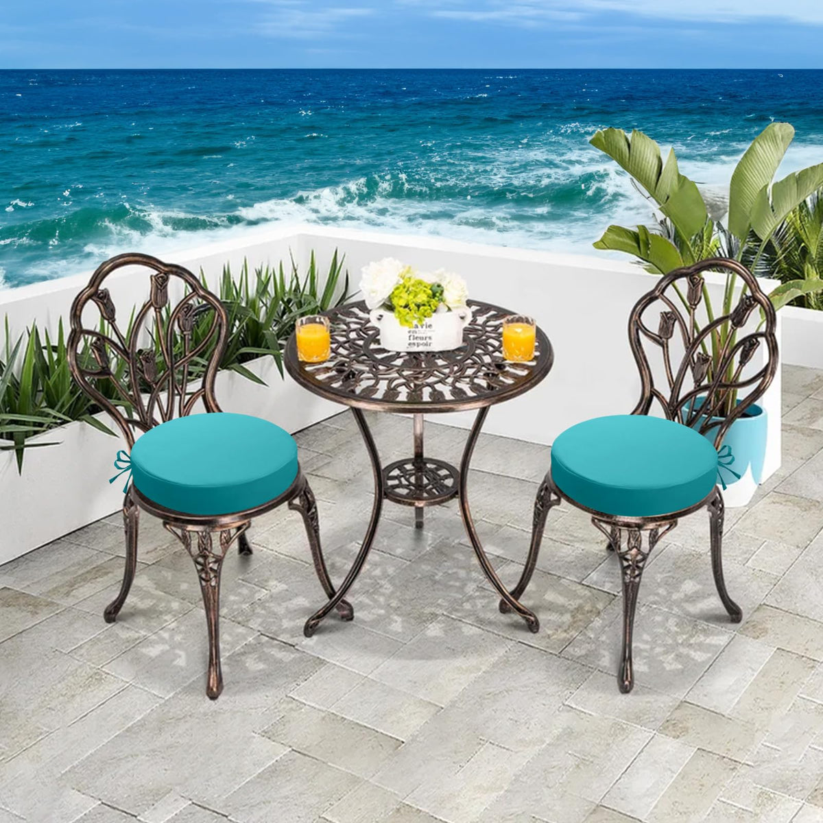 idee-home cushions with ties stay securely fastened on patio chairs