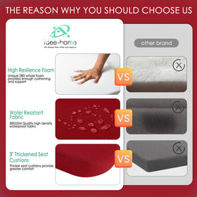 idee-home memory-foam cushions 3 inch core for soft support