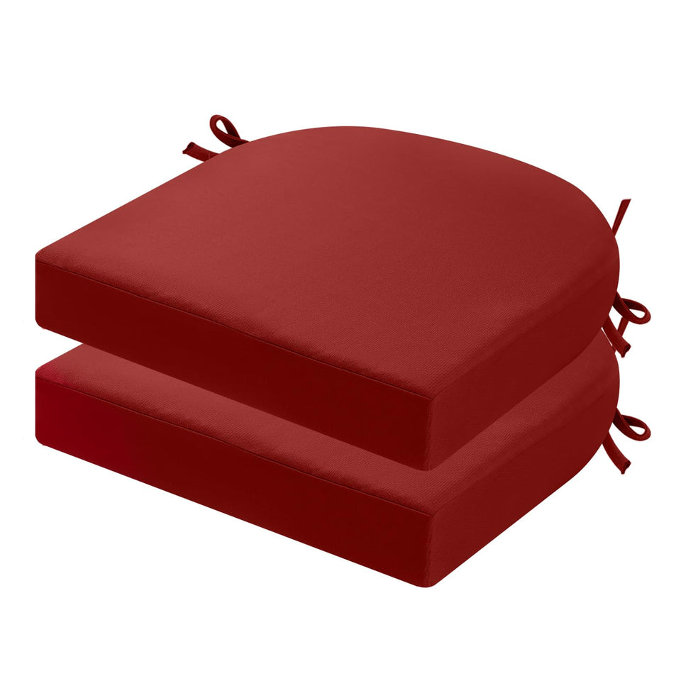 idee-home outdoor chair cushions 2-pack close-up shows 3-inch memory foam for comfort
