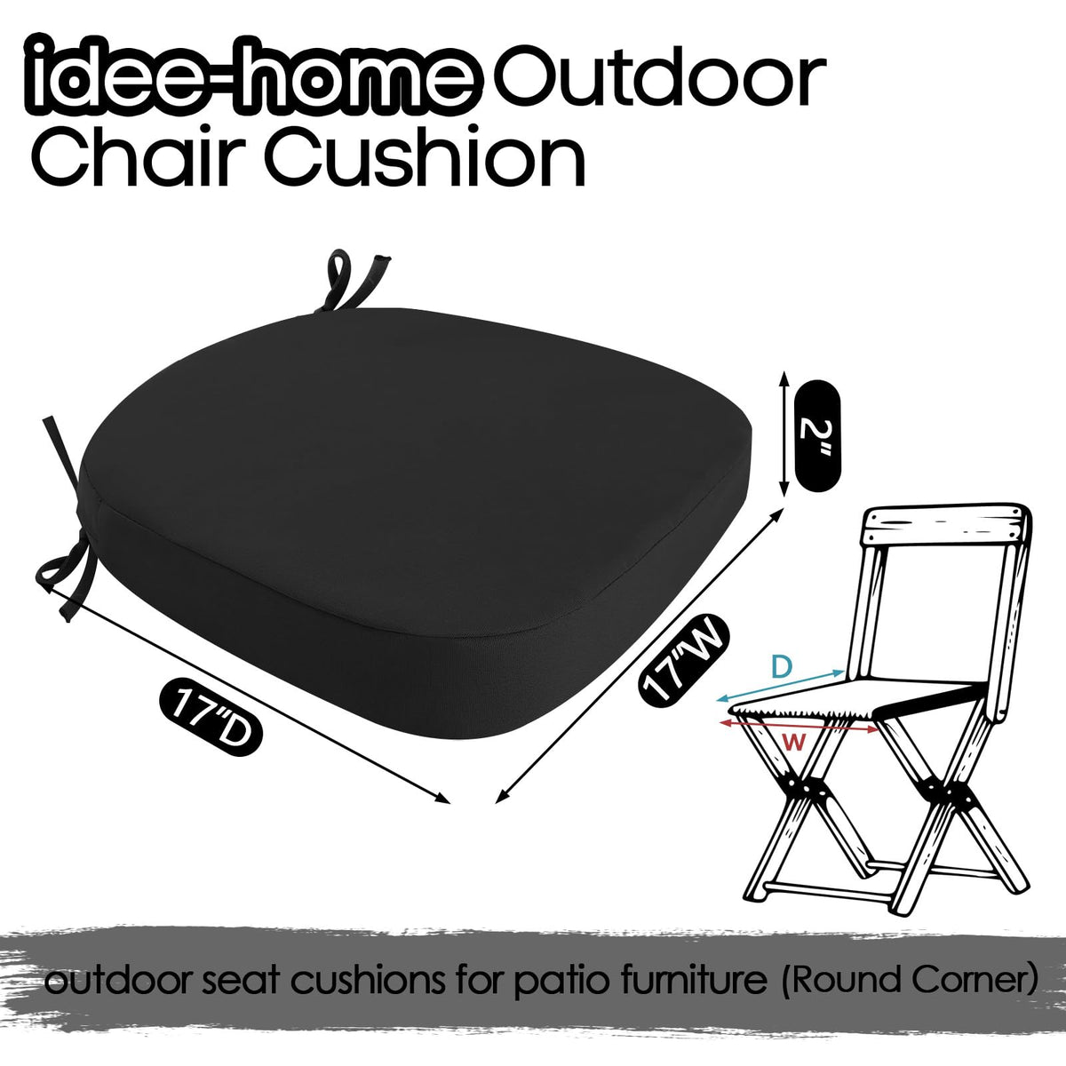 idee-home 19-inch square cushions fit patios and kitchens