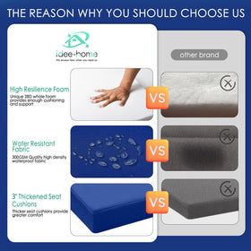 idee-home outdoor chair cushions foam detail highlights high-density support for longer use