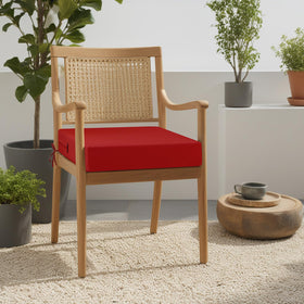 Two cushions with side ties secure on lawn chairs for a tidy, stable look