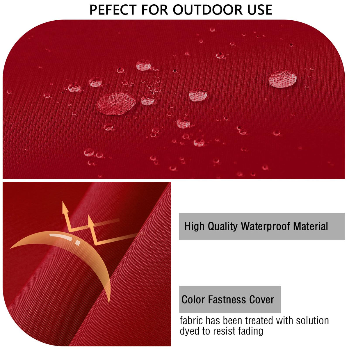 Weather-friendly cushion with waterproof coating resists splashes during outdoor gatherings